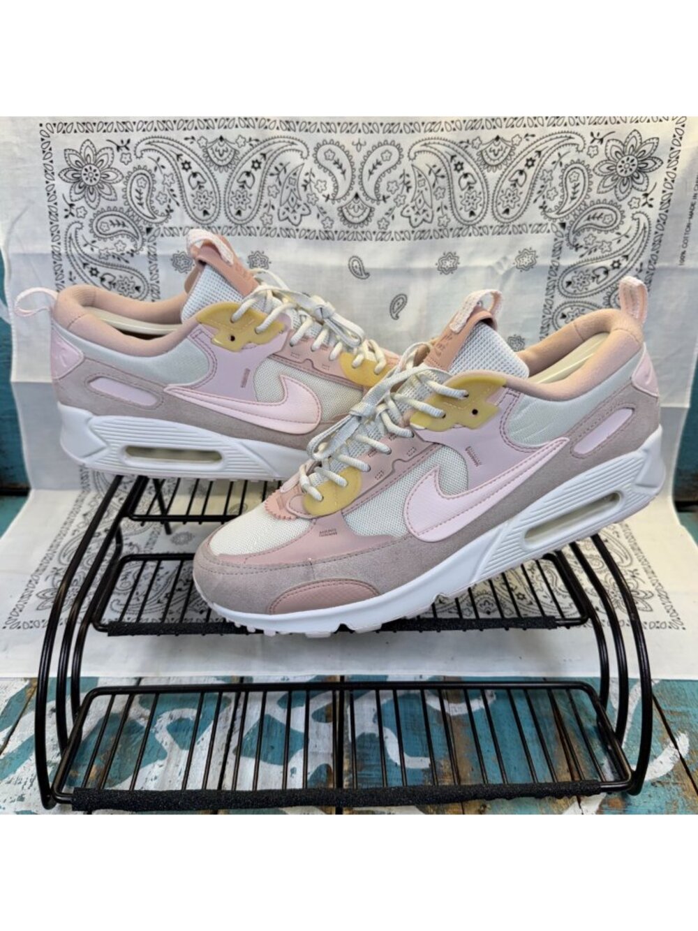 Nike Air Max 90 Futura Women’s Sz 10.5 White/Barely Rose DM9922-104 Shoes EUC